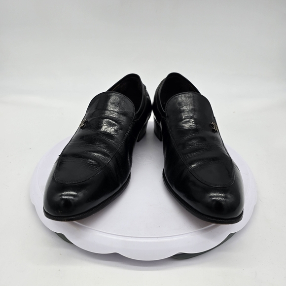 The Florsheim Shoe Men's 7.5 D Black Leather Loafers Slip-On Designer Collection - Picture 4 of 10